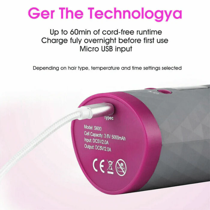 Wireless LCD Ceramic Auto Rotating Hair Curler - Image 4
