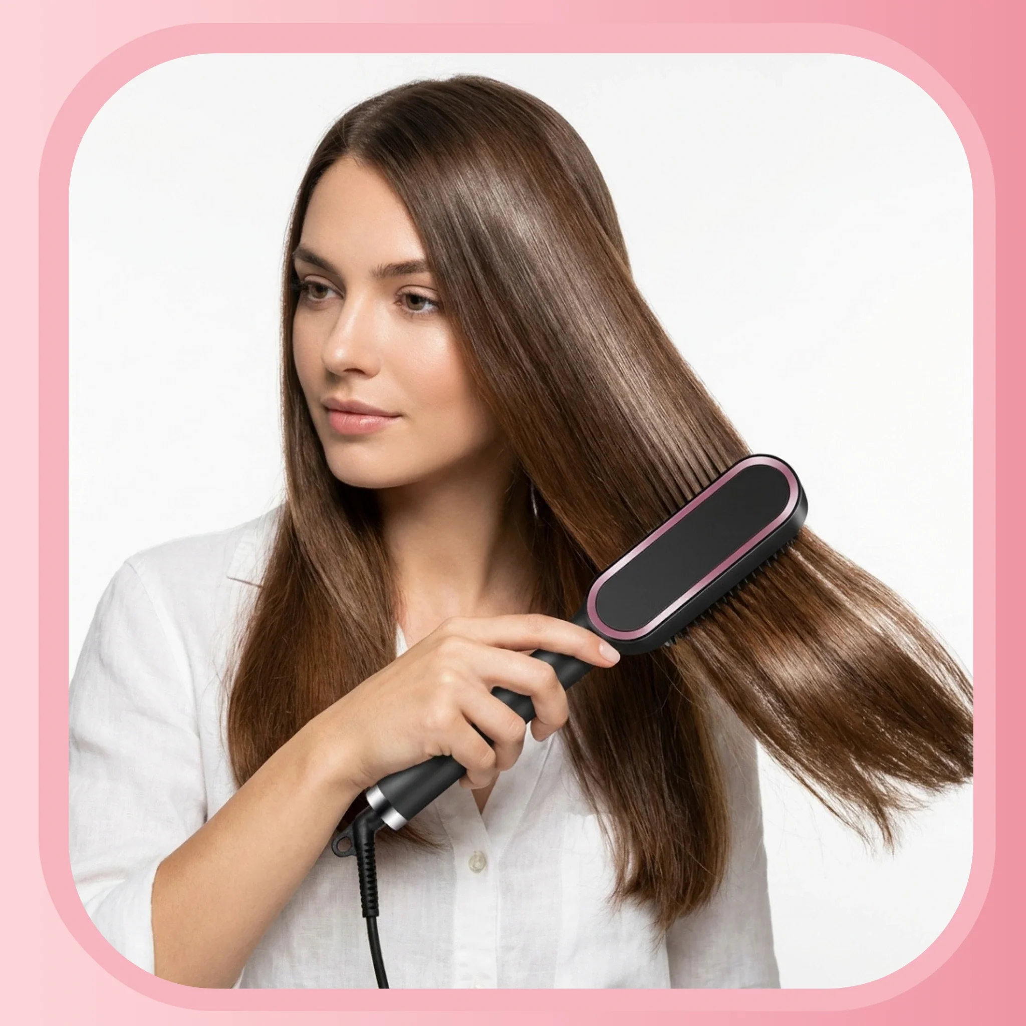Hair Straightener Brush And Iron Comb