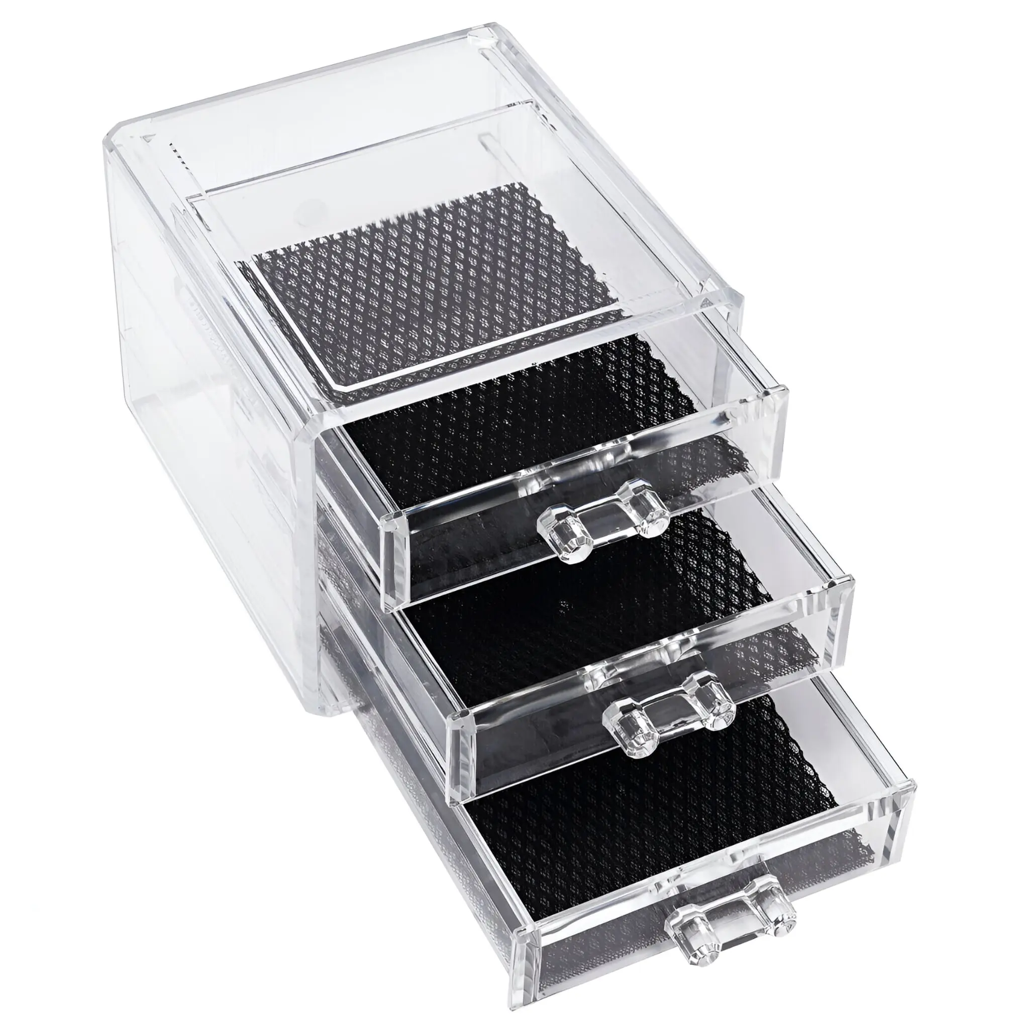 Transparent 3 Drawer Makeup And Jewellery Storage Box - Image 6