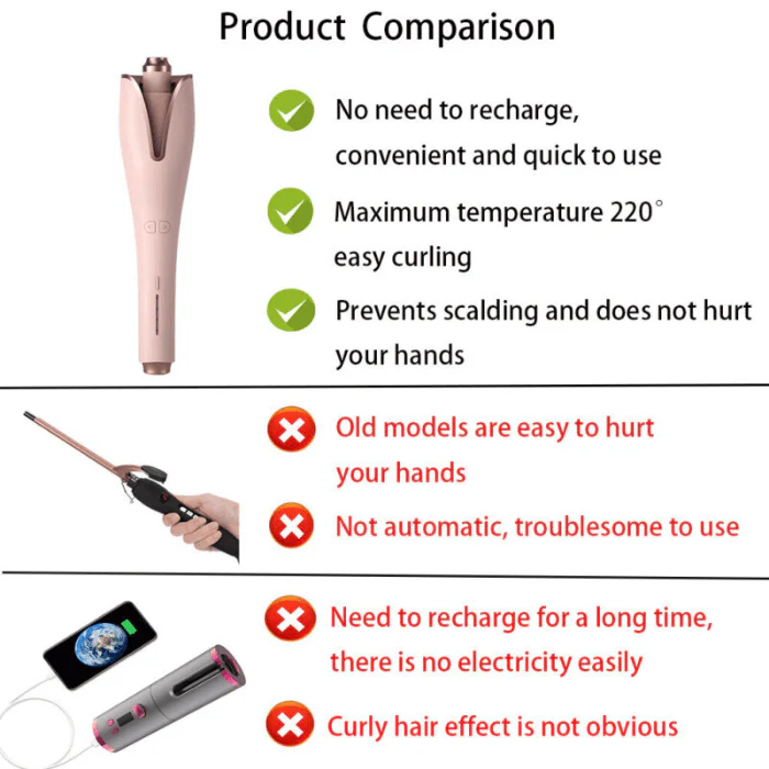 Ceramic Auto Rotating Hair Curler Hair Waver Curling Iron - Image 4