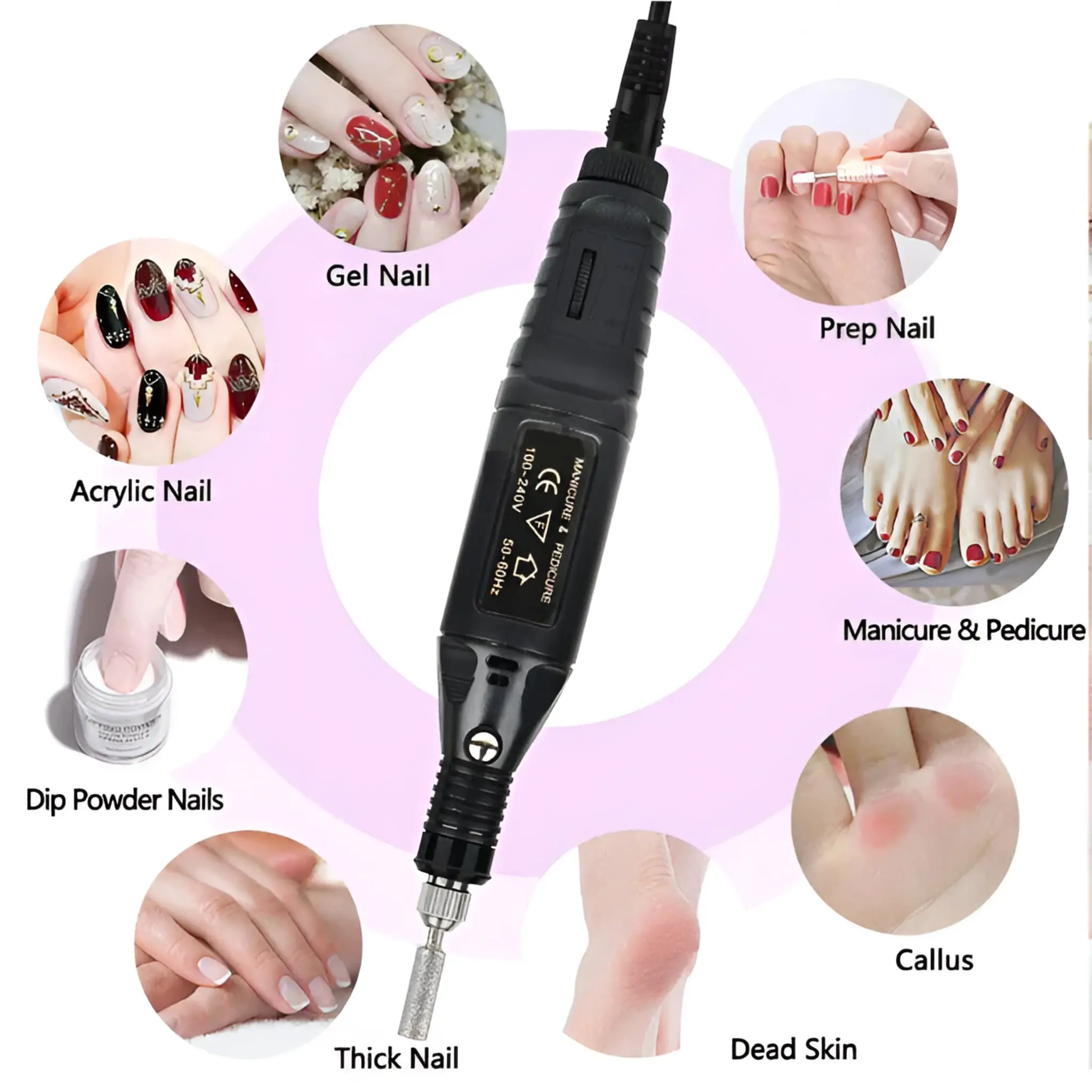 27-Piece Electric Nail Drill Bits Tool Set for Acrylic Art Manicure with Pen Shaper - Image 4