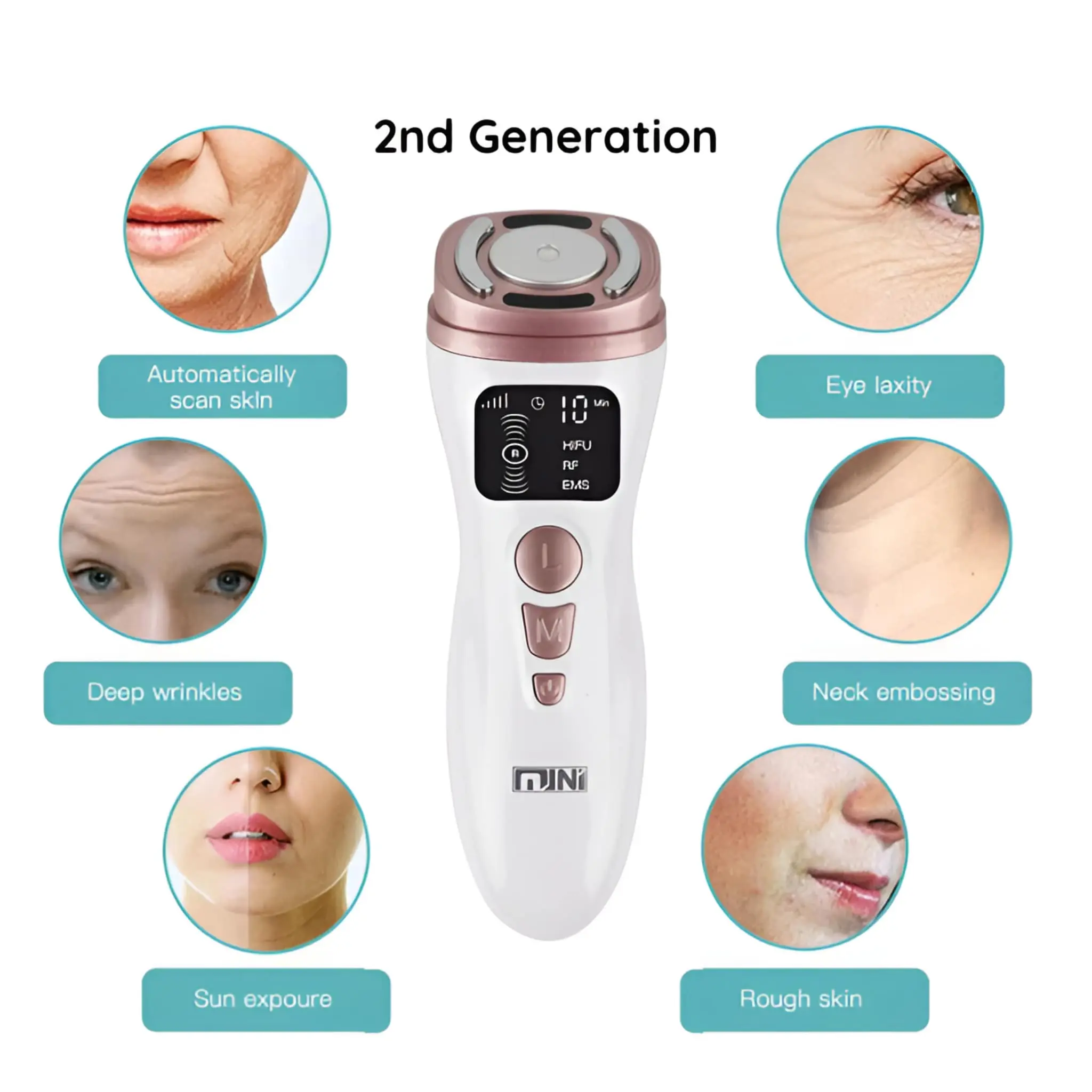 Microcurrent RF Hifu Anti Wrinkles Face Lifting Skin Tightening Device - Image 12