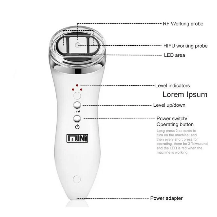 Microcurrent RF Hifu Anti Wrinkles Face Lifting Skin Tightening Device - Image 4