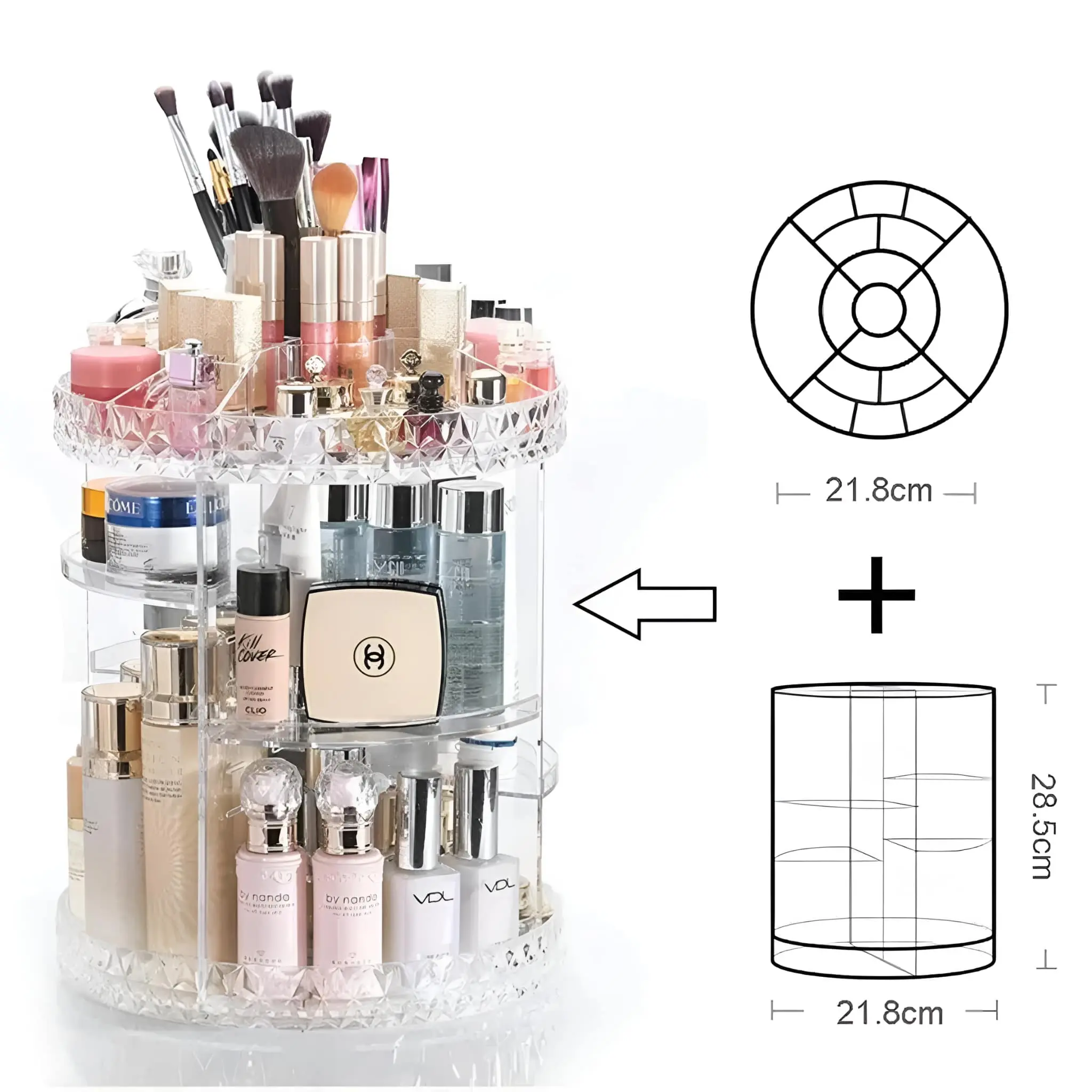 360° Rotating Makeup Organiser - Image 5
