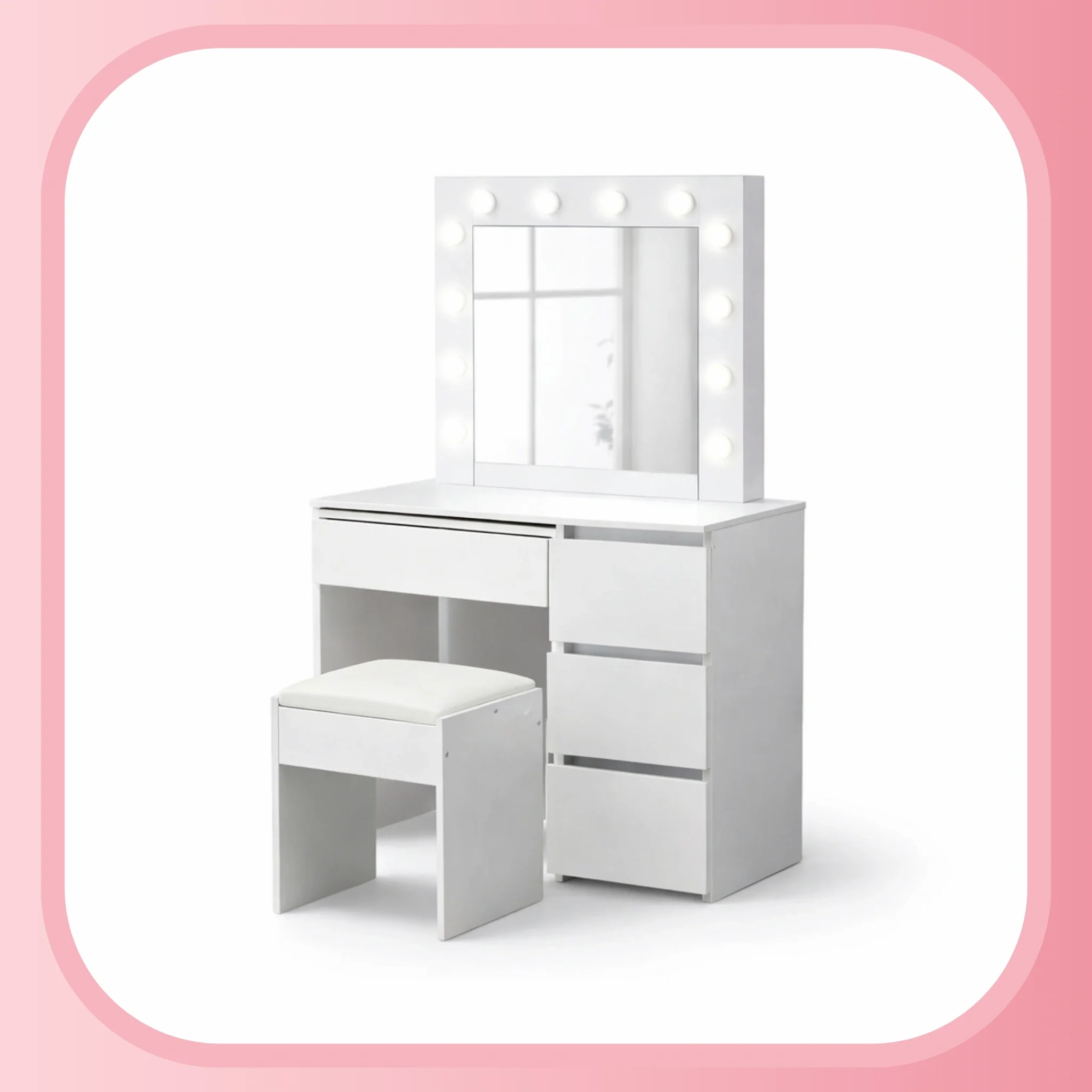 Levede Makeup Vanity Table with LED Lights And Stool