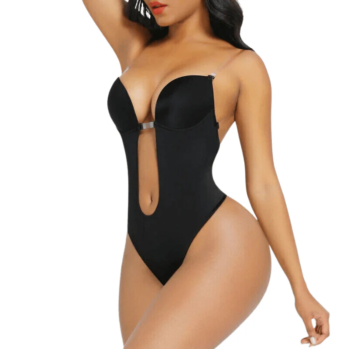 Faja Sexy Backless Body Shaper Seamless Deep Bodysuit with Padded Bra - Image 3