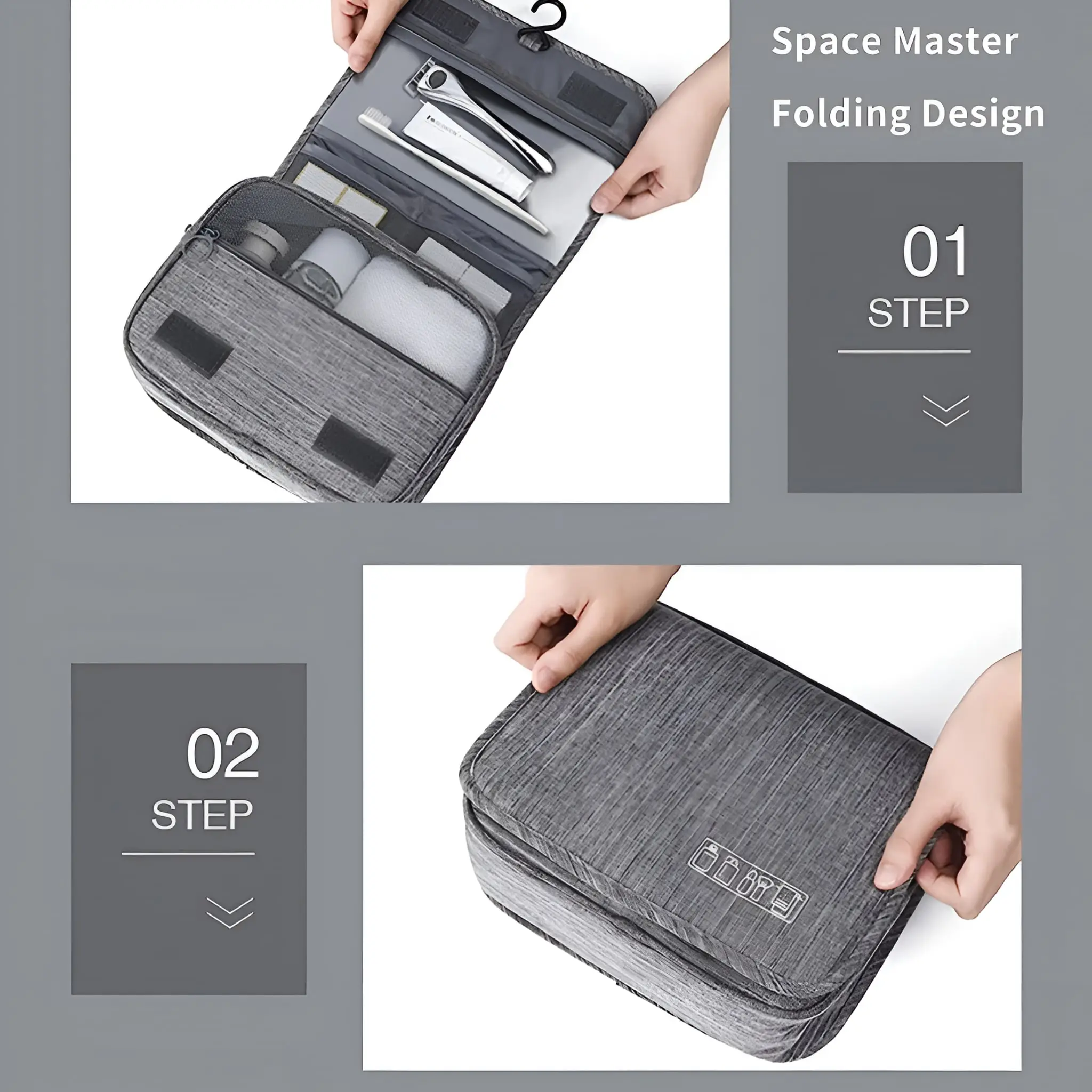 Compact Travel Cosmetic Bag - Image 6
